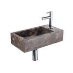 Saniclass Fuente pack lave-mains – rectangulaire – 40 x 22 x 10 cm – pierre naturelle anthracite – robinet chromé SW1445945