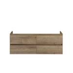 H&R Badmeubelen Infinity Wastafelonderkast - 140x44.8x55cm - 4 lades - greeploos - natuur eiken SW462814