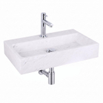 Fortifura Fuente pack lave-mains – rectangulaire – 38 x 24 x 8 cm – marbre blanc – robinet chromé SW1111479
