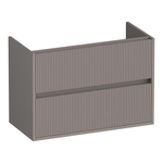 BRAUER Adore Wavy meuble sous-lavabo peu profond 80 2 tiroirs softclose - sans poignée - 1 découpe pour siphon - taupe mat SW1198654