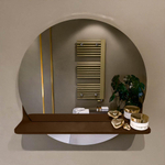Mondiaz SPOT Miroir de salle de bains - rond 50cm - tablette miroir - couleur Rust SW1235600