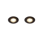 QAZQA Ulo Inbouwspot - set van 2 - 8.2x8.2cm - incl. LED - 3 staps dimbaar - IP65 - rond - mat zwart SW1210169