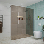 Fortifura Galeria inloopdouche - 180x200cm - rookglas - wandarm - hoogglans chroom SW876875