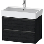 Duravit Ketho 2 meuble sous-lavabo avec 2 tiroirs 78.4x46x54.9cm avec poignées chêne anthracite noir mat SW772863