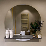 Mondiaz SPOT Miroir de salle de bain - rond 80cm - plan de miroir - couleur Lava SW1235646