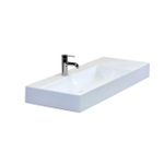 H&R Badmeubelen Elegance Wastafel - 122x46x12.5cm - 1 kraangat - wasbak links - keramiek wit SW457617