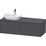 Duravit Ketho 2 meuble sous-lavabo avec plan console avec 2 tiroirs pour vasque à poser à gauche 140x55x45.9cm avec poignées graphite anthracite mat SW773119