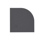 ZEZA Grade receveur de douche - 90x90cm - antidérapant - antibactérien - marbre minéral - quart de rond - noir mat SW1152806