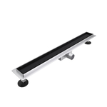 Fortifura Galeria douchegoot - 180cm - tegelrooster - vloerflens - mat zwart (rvs) SW1075380