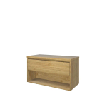 Proline top ensemble de meubles bas 100x46x55.2cm meuble avec étagère chêne idéal et plaque de recouvrement chêne idéal SW350441