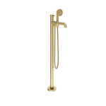Crosswater MPRO INDUSTRIAL Vrijstaande badmengkraan - met ronde handdouche - geborsteld messing (goud) SW648407