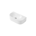 QeramiQ Pure Lave-Mains - 40x22x12 cm - Lisse - demi-lune - sans trou de robinet - Céramique - Blanc mat SW1210763