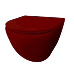 Best Design Morrano WC suspendu - sans bride - fixation caché - avec abattant - Rouge foncé mat SW976289