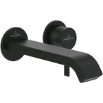 Villeroy & Boch Dawn wastafeluitloop set - zonder pop up afvoergarnituur - wandmontage afbouwdeel - mat zwart SW974341