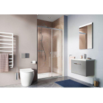 Crosswater Clear 6 porte coulissante - 100x195cm - 8mm - verre de sécurité clair - profilé argent SW487130