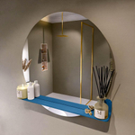 Mondiaz SPOT Badkamerspiegel - rond 90cm - spiegelplanchet - kleur Jeans SW1235546