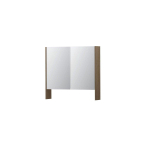 Ink spk3 armoire de toilette avec portes à double miroir, 2 portes avec étagère ouverte et prise/interrupteur SW440360