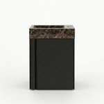 Saniclass Chaci Toiletmeubelset - 40x65cm - 1 deur - 1 kraangat - rechts - fontein dark emporador - mat zwart SW1482370