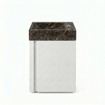 Saniclass Chaci ensemble lave-mains - 40x65cm - 1 porte - 1 trou de robinet - droite - lave-mains dark emporador - blanc mat SW1482365