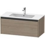 Duravit ketho 2 meuble sous lavabo avec 1 tiroir 101x48x44cm avec poignée chêne anthracite terra matt SW772379