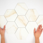 Terravito Tovaro wand- en vloertegel - 15x17cm - 9mm - Zeshoek - Marmerlook - Wit mat SW724533