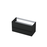 INK Wastafelonderkast - 100x45x52cm - 2 lades - greeploos - MDF lak - Antraciet mat SB1240421