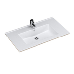 Sanicare q10 lavabo 80x45cm 1 trou pour robinet avec trop-plein rectangle céramique blanc SW536838
