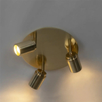 QAZQA Ducha badkamer plafondlamp - 25x25cm - 3 spots - IP44 - messing (goud) SW1187228