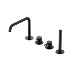 Hotbath Ace Robinet de bain - ensemble sur gorge - monocommande - inverseur 2 voies - douchette - bec - Noir PVD poli SW1117762