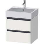 Duravit Ketho.2 Wastafelonderbouwkast - met 2 laden - 58.4x46x54.9cm - met grepen antraciet - wit mat SW772912