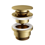 Hotbath Mate Clickplug - met schroef rond - PVD - messing geborsteld (goud) SW230425