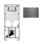 Geberit Inbouwreservoir UP320 met QeramiQ metal bedieningsplaat - dualflush - rechthoekige knoppen - metaal gunmetal SW976076