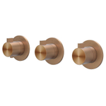 IVY Tribe Partie apparente - pour mitigeur thermostatique encastré - 3 robinets d’arrêt - symmetry - rosaces rondes - RVS316 - cuivre brossé mat PVD SW1030946