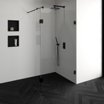 BRAUER Créer Douche à l'italienne - 110x200cm - sans profil - 30cm - paroi latérale - anti-calcaire - verre de sécurité 8mm - anthracite mat SW223880