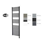 Sanicare electrische design radiator 172 x 45 cm. mat zwart met WiFi thermostaat chroom SW1000700