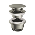 Hotbath Mate clickplug met schroef rond nikkel geborsteld SW12944