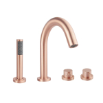 Wiesbaden Caral 4 trous robinet de baignoire thermostatique ensemble de finition en cuivre brossé comprenant partie encastrable SW804637
