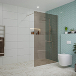 Fortifura Galeria Douche à l'italienne - 120x200cm - verre fumé - Inox brossé SW876904