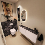 MONDIAZ TURE-DLUX Meuble toilette - 120cm - Rosee - EDEN - vasque Lava - position gauche - 1 trou de robinet SW1104020