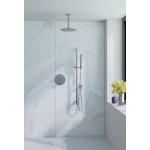 Fortifura Calvi Inbouw Regendoucheset - rond - thermostatisch - plafondarm - glijstang - 25cm - hoofddouche - staaf handdouche - gladde doucheslang - hoogglans chroom SW1189362