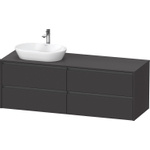 Duravit Ketho.2 Wastafelonderbouwkast - inclusief consoleplaat - met 4 laden - voor waskom links - 160x55x56.8cm - met handgrepen antraciet - grafiet supermat SW772957