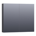 BRAUER Plain Spiegelkast - 80x70x15cm - 2 links/rechtsdraaiende spiegeldeuren - MFC - black wood SW393070