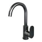 Brauer Gunmetal Edition Robinet lavabo avec bec rotatif rond Modèle C - Levier lisse Gunmetal brossé PVD SW715804