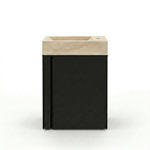 Saniclass Chaci Ensemble lavabo - 40x65cm - 1 porte - 1 trou de robinet - droite - lavabo travertin - noir mat SW1482369