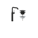 Grohe Essence Wastafelkraan - xl-size - hoog - afvoergarnituur - push up - phantom black (zwart) SW1204277