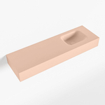 Mondiaz LEX Fontein - 100x30x12cm - wasbak Rechts - zonder kraangaten - solid surface - Rosee SW1026102