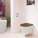 MONDIAZ LAVIE WC suspendu - 36x53cm - sans bride - Rust (marron) - softclose - quick-release - abattant WC - Linen (offwhite) SW1208702