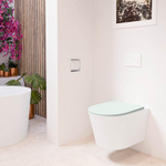 Mondiaz LAVIE WC suspendu – sans bride – 36 x 53 cm – avec abattant softclose – Talc (blanc), abattant Greey (vert clair/gris) SW1208630