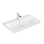 Villeroy & Boch Avento meubelwastafel - 80x47cm - met kraangat - met overloop ceramic plus - Stone White (mat wit) SW448405