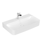 Villeroy & Boch finion wastafel onderzijde - geslepen - 1 kraangat - 80x47cm CeramicPlus - met verdekte overloop - Stone White (mat wit) SW209556